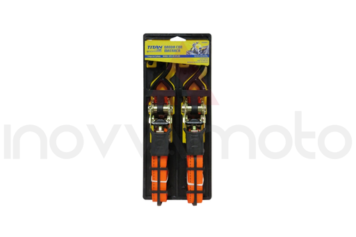 [TIE DOWN OBI NARANJA (2 PIEZAS)] TIE DOWN C/MATRACA 1" Y 4.5M (2 PIEZAS)